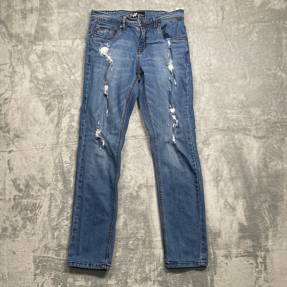 Nine Jeans Origional Womens Size 29 Blue Distressed‎ Skinny Jeans Stretch Denim